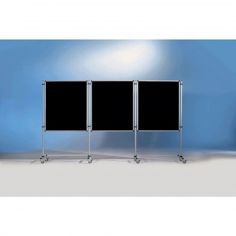 Stecktafel-Set, 3 Tafeln 120x100 cm, 2 Rollstative 